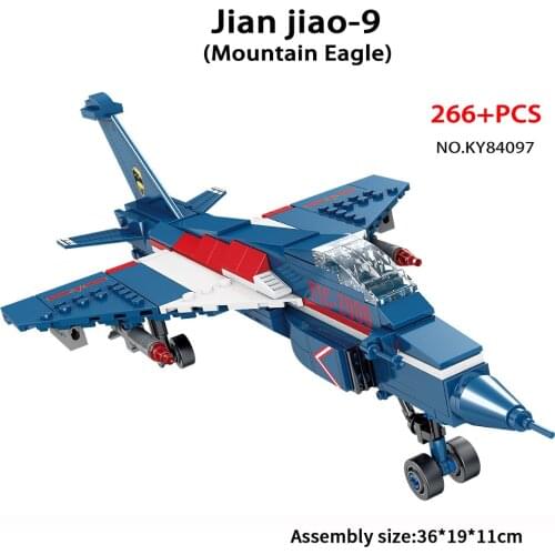 KAZI KY84097 JIan Jiao-19 mountain Eagle Air force Militar plane Missile Lfighter Model Building Blocks Sets Educational kid Toy