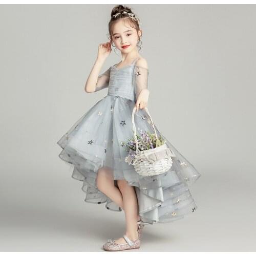 Childrens dress, princess dress, flower girl, wedding dress, fluffy gauze, little girl, western style, host, piano costume