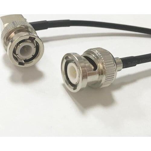 New Modem Coaxial Pigtail BNC Male plug Connector Switch BNC Male Plug Right Angle Connector RG174 Cable 20CM Adapter