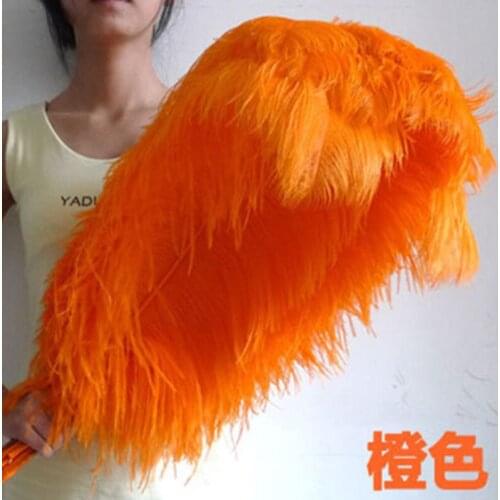 Hot Sale 10 pcs Orange "Thick Stem" Male Ostrich Feathers 28-30inches/70-75cm Wedding Birthday Christmas Decoration