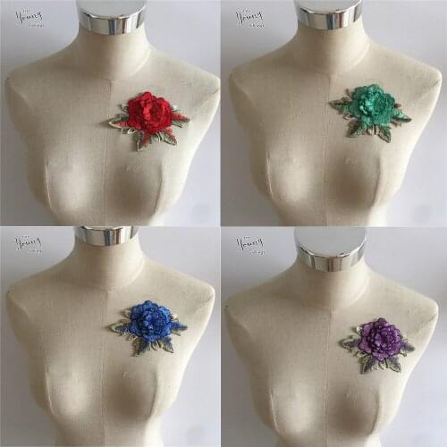 Fashion style Exquisite 3D flower Craft Sewing Lace Collar Embroidery Applique Neckline Fabric DIY Clothing Accessories Supplies