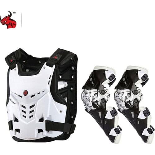 SCOYCO Motorcycle Jacket Body Armor Motorcycles Riding Chest Protector Motocross Off-Road Racing Vest+Motorcycle Knee Protector