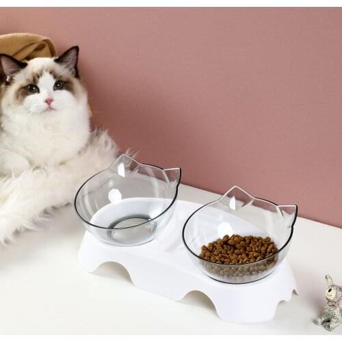 Non-slip Feeder for cats Double Pet Bowls With Raised Stand Pet Food and Water Bowl For Cats Dogs Feeders Pet Products Cat Bowl