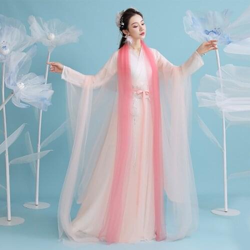 2020 New Hanfu Women Chinese Princess Dress Chinese Folk Dance Costumes Carnival Costume Outfit For Lady Large Plus Size SL4144