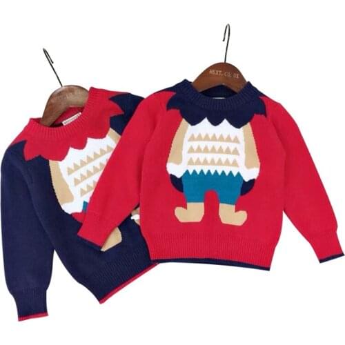 2021 New Autumn Childrens Clothes Boys Girls Long Sleeve Knitted Pullover Sweater For Kids Casual Sweaters Cartoon Lion