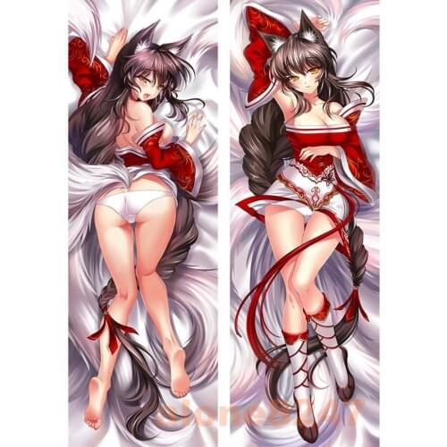 New Japanese Anime LOL Game League of Legends Ahri Otaku Decorative Dakimakura Gifts Bedding Hugging Body Pillow Case 150x50 CM
