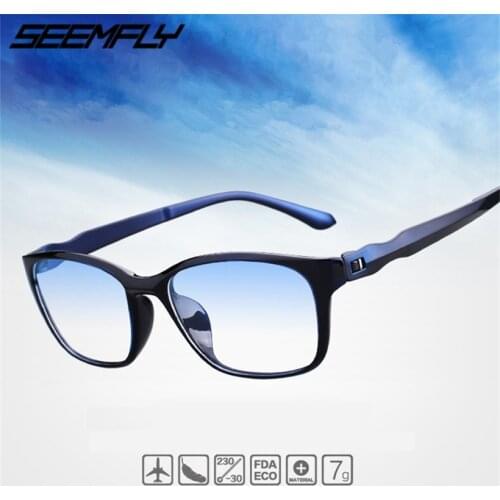 Seemfly Fashion Anti Blue Rays Reading Glasses Men Women High Quality TR90 Material Reading Eyeglasses Prescription 0 To +4.0