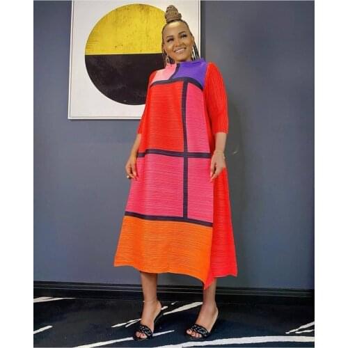 In The Summer Of 2021, Issey Miyake Printed A New European And American Fashion Loose Extended Dress