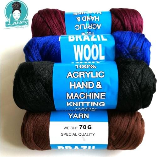 Luxury For Braiding 70g per bundle Brazilian wool hair flame retardant synthetic fiber for box braids Senegalese Twist Braids