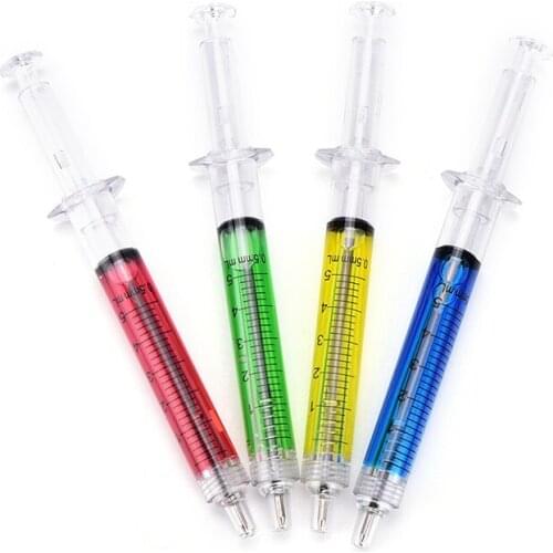 Syringe Injection Shape Ballpen 10Pcs Doctor Nurse Gift Liquid Pen Ballpoint 10pcs/set