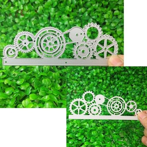 Metal cutting die suitable for DIY Christmas scrapbook album 3D greeting card making gear edge template 2021 NEW