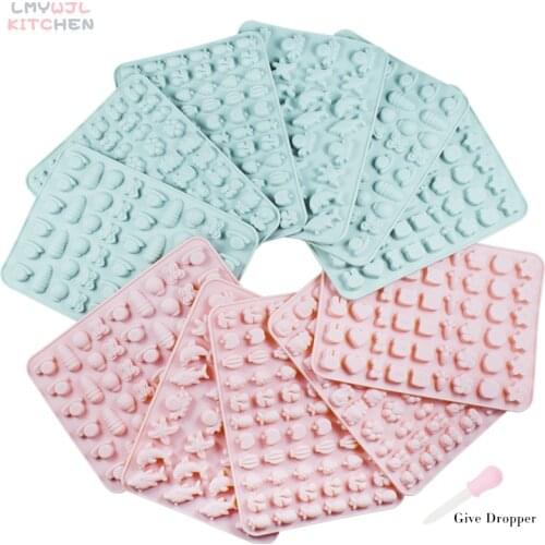 DIY Candy Silicone Mold Cartoon Fruit Animal Shaped Chocolate Fudge Mold Baking Cake Decoration Accessories Epoxy Resin Mold