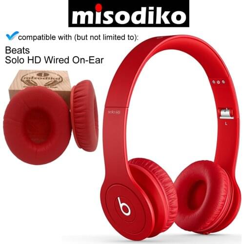 Misodiko Replacement Cushions Ear Pads - for Beats Solo HD On-Ear, Headphones Repair Parts Earmuff Earpads Cup Pillow Cover