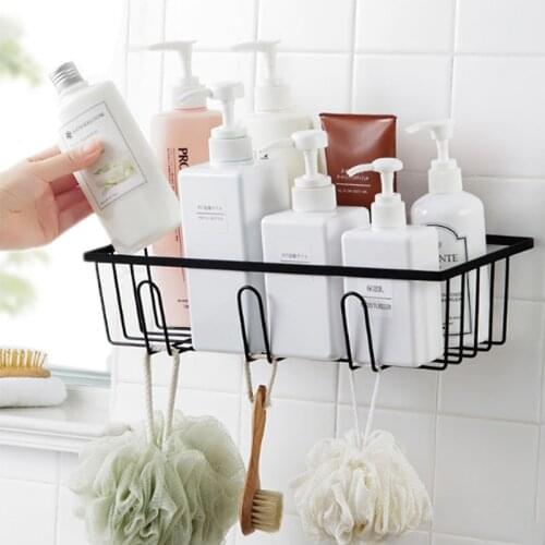 Bathroom Storage Rack Bathroom Rack Toilet Free Punch Washing Wall Hanging Drain Storage Basket Storage Rack
