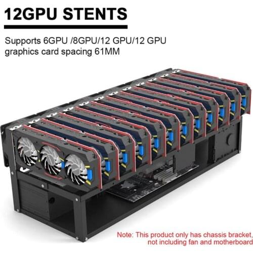 12 GPU Transfer Mining Rack Open-pit Mining Machine Case Frame Miner Coin Ring Support Bracket Holder Support for 6/8GPU