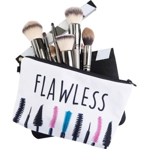 3D Printing Tote Cosmetic Bag For Women Portable Makeup Bag Toiletries Grooming Kit Nylon Travel Insert Organizer Handbag Purse