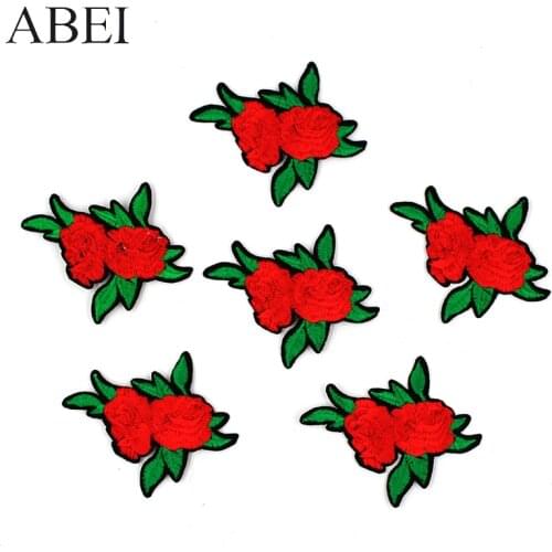 10pcs/lot Iron On Flowers Appliqued Sew On Coats Jeans Bags Patches Diy Clothing Stickers Handmade Badge Garment Decoration