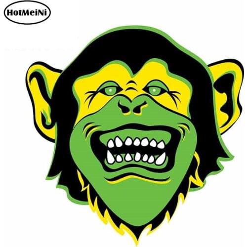 HotMeiNi 13cm x 13cm Cartoon Monkey Face Funny Car Stickers and Decals JDM Laptop Decoration Vinyl Car Door Protector
