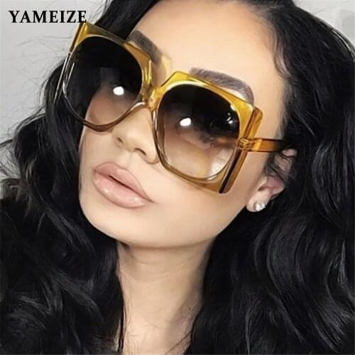 YAMEIZE 2020 Oversized Sunglasses Women Square Big Female Sun Glasses Retro Glasses For Women/Men Travel Eyewear Gafa De Sol