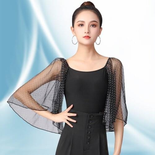 Latin Dance Clothes WomenS Tops With Large Floating Sleeves Ballroom Dance Practice Clothes Latin Performance Costumes DN9504