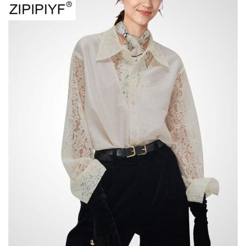 ZIPIPIYF Lace Blouses