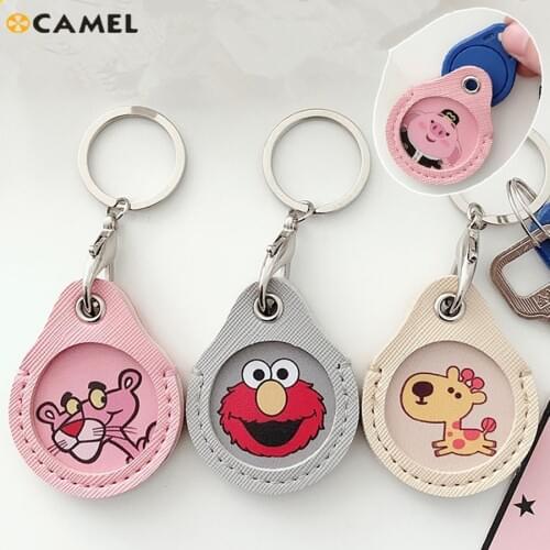 125Khz T5577 RFID EM Writable Access Control Leather Tags Token Keyfob Keychain 2pcs/lot ID EM4305