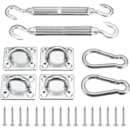 24Pcs Stainless Steel Sun Sail Shade Shade Sail Canopy Fixing Fittings Accessory Kit Safety Sun Canopy Fixing Fittings