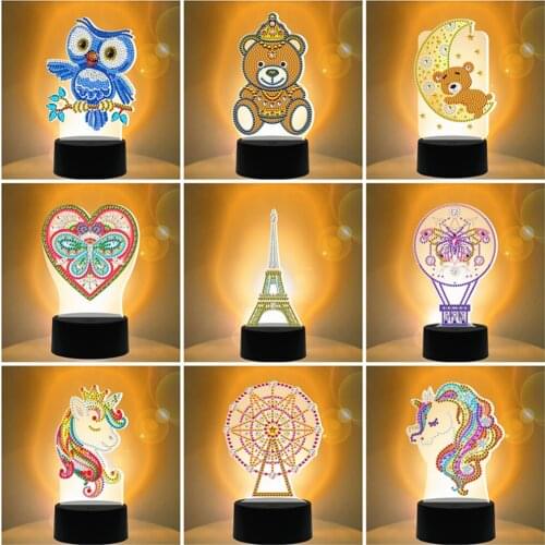 EverShine LED Lamp Diamond Painting Light Diamond Embroidery Butterfly Colorful Seven Lights DIY Home Decor