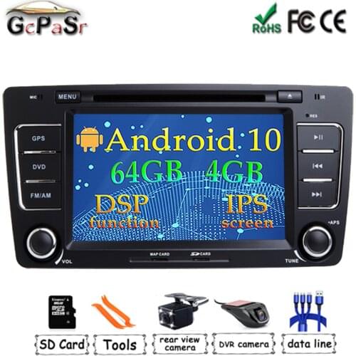 DSP Android 10 Car DVD Multimedia Player For Skoda Octavia 2009-2013 A 5 WiFi BT Car Stereo Radio Head Unit GPS NAVI IPS Screen