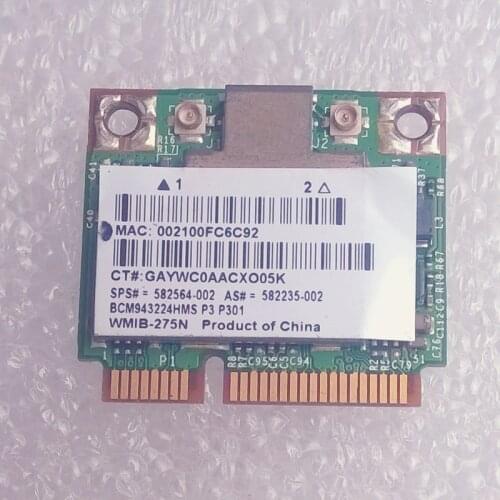 BCM943224HMS BCM43224 801.11a/b/g/n Half WLAN Card, sps 582564-002