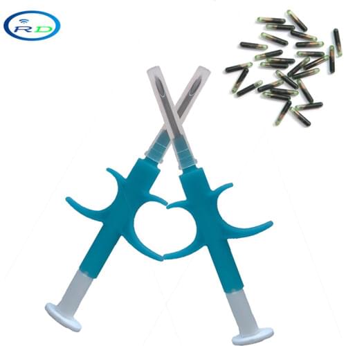 Free shipping 100pcs FDX-B 2x12mm Rfid Transponder Syringe for animals/pet microchips EM4305