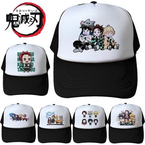 New Anime Demon Slayer Sun Printing Cap Adult Children Cotton Cartoon Snapback Baseball Cap Teenager Baseball Hat Shipping Free