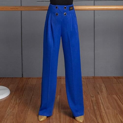 Ballroom Dance Pants For Women Double-Breasted Straight Leg Trousers Standard Dancing Exercise Clothing Waltz Wear DNV13582