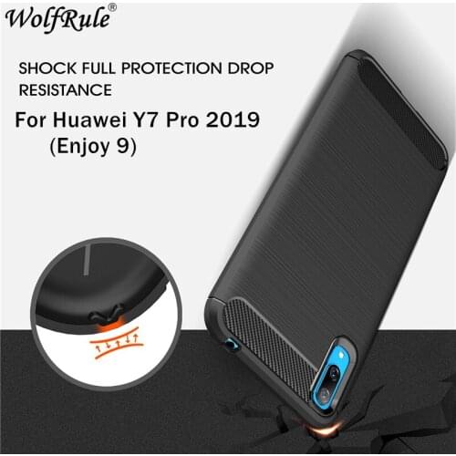 Huawei Y7 Pro 2019 Case Bag Firm Rubber Bumper Carbon Fiber Case For Huawei Y7 Pro 2019 Luxury Silicone Cover For Huawei Enjoy 9