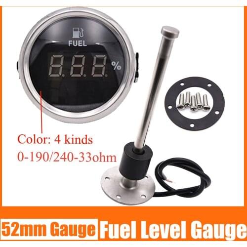 52mm Marine Boat Yacht Gauge Fuel Level Gauge NMEA2000 Converter Fuel Level Sensor for 0~190 ohm with Fuel Sending Unit