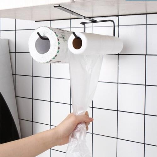 Roll Paper Holder for Kitchen Toilet Punch Free Wall Mount Towel Rack Household can CSV