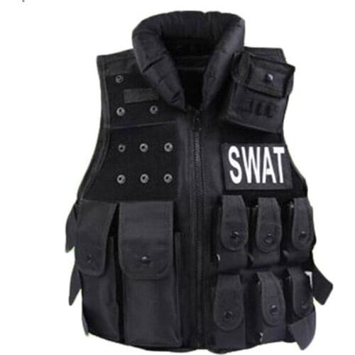 Children Outdoor Tactical Nylon Vest Security Waistcoat Training Protective Vest Black