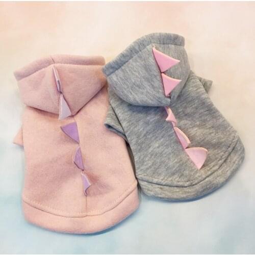 Dinosaur Lovely Pet Dog Clothes for Small Dogs Autumn Winter Warm Cotton Clothes Chihuahua Hoodies Puppy Products Pug Coat XS-XL