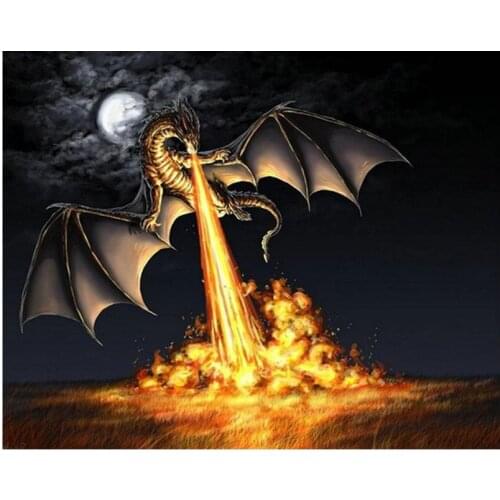 DIY 5D Diamond Embroidery fire Dragon Mosaic Picture Full Diamond Painting animal Cross stitch Home Decoration Gift