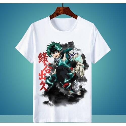 My Hero Academia Cosplay T Shirt Deku Todoroki Shouto Bakugou Katsuki Summer T-Shirt Anime Cartoon Top Tee Halloween Costume