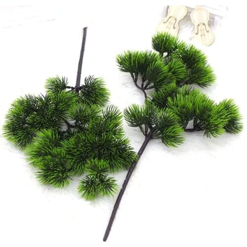 Artificial Plant Single Branch Thuja Pine Leaf Landscaping Fake Branch Outdoor Garden Home Decoration Plastic Fake Green Plants