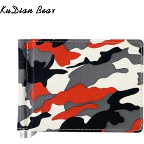 KUDIAN BEAR Men Money Clip Pu Leather Coin Purse Card Holder Fashion Wallet With Hasp Business Money Bag BIH230 PM49