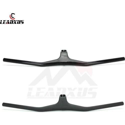 Leadxus 2019 Newest Carbon Fiber Mountain Bicycle Riser-17 Degree One-shaped Handlebar Integrated Mtb Carbon Handlebar