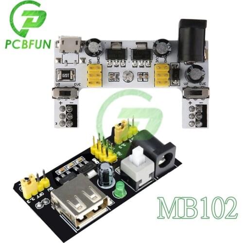MB102 Breadboard Power Supply Module /MB102 white Breadboard Dedicated Power Module 2-way 3.3V 5V MB-102 Solderless Bread Board