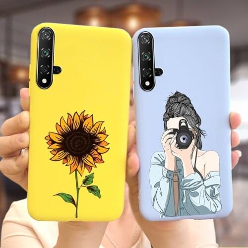 Cute Sunflower Case For Huawei Nova 5T Case Soft Silicone Back Cover For Huawei Nova 5T 5 T Phone Cases Nova5T Full Coque Bumper