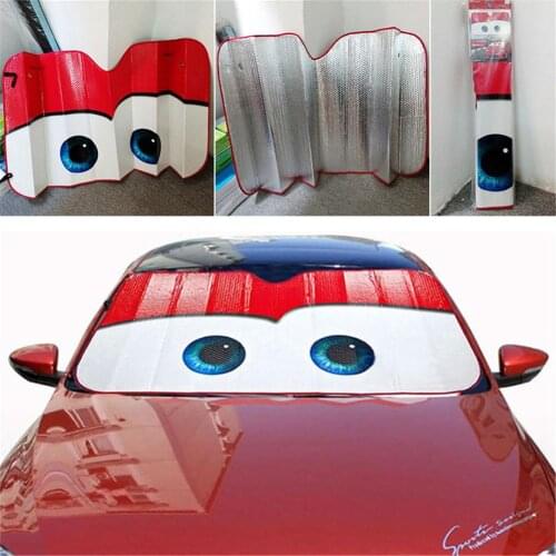 Cartoon Window Foils 5 Colors Eye Aluminium Foil Color Cartoon Big Eyes Car Windshield Sunshade Sun Visor Covers