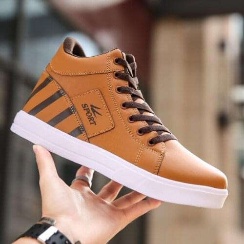 New 2021 Casual Sneakers High Top Shoes Men White Sport Shoes 2020 New Arrival Ankle Boots Leather Sneakers Male Shoes 47 48
