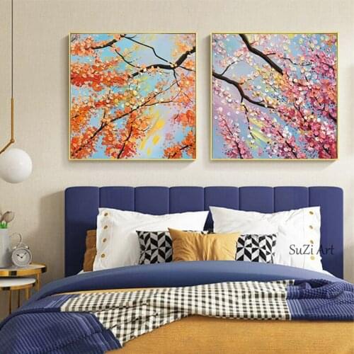 Wall Art Flower Oil Painting Abstract On Canvas Handmade Modern Painting For Home Wall Decoration Hand Painted Artwork Pictures