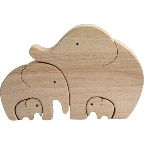 Desktop Decor Cartoon Animal Shape Wooden Craftwork Ornament Decorative Artwork for Living Room Bedroom