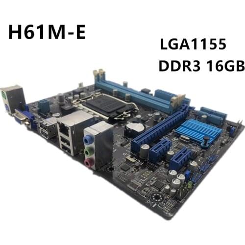Asus H61M-E Desktop Motherboard H61 Socket LGA 1155 i3 i5 i7 DDR3 16G uATX UEFI BIOS Original Used Mainboard DVI On Sale